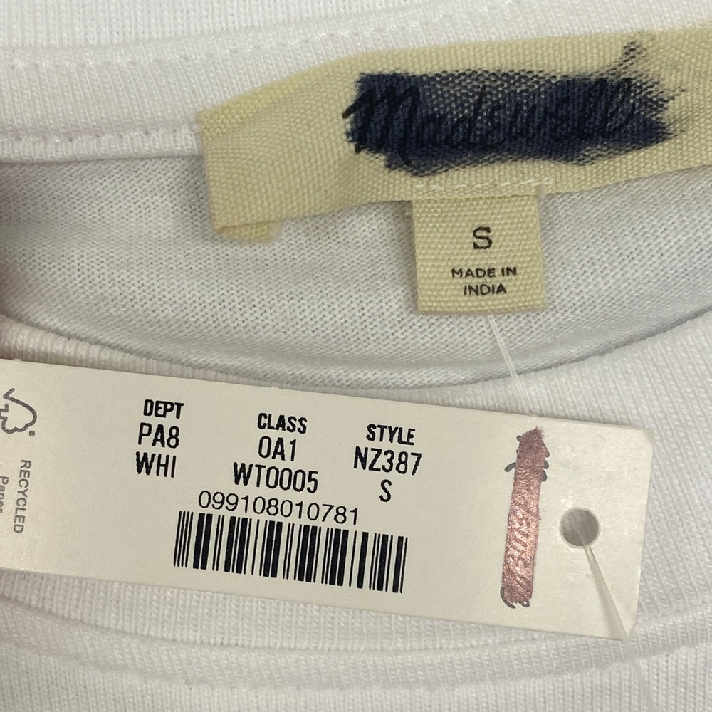 Madewell Womens Small Allday Crop Tee White Cotton Boxy T-Shirt NZ387 - Picture 5 of 12
